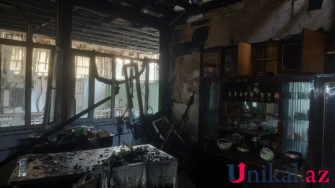 Gəncədə ev yandı - Ər və arvad tüstüdən zəhərləndi (FOTOLAR)